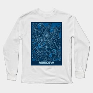 Moscow - Russia Peace City Map Long Sleeve T-Shirt